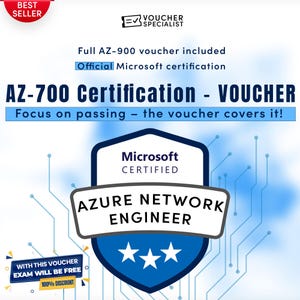 Microsoft AZ-700 Prüfungsgutschein | Azurblaue Netzwerkzertifizierung | Sofortiger Digitaler Code | Gültig Weltweit