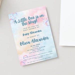 Baby Shower Invitation | Editable Digital Template | Gender Neutral Baby Invite | Baby Shower Invite | Baby Sprinkle Invitation