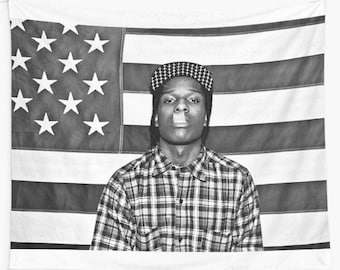 American Flag Tapestry: ASAP Rocky Portrait, Wall Decor