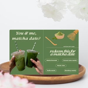 Matcha, groen, matcha-cadeaubon, matcha latte, cadeaubon, kortingsbonnen voor meisjes, cadeau-ideeën voor vriendin, verrassingen, coupons matcha-shop