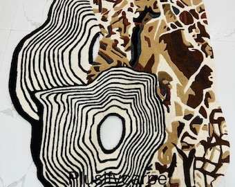 Hand-Tufted Wool Rug – Custom Abstract Rug, Modern Home Decor