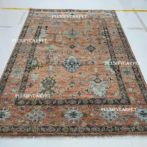 Large Oushak Area Rug Size 9x12 – Hand Knotted Turkish Wool Carpet, Neutral Home Decor, Custom Size & Color, Living Room or Bedroom