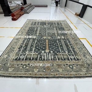 Ready To Ship Oushak Rug 9X12 Hand Knotted Rugs | Vintage Rug | Turkish Knots Floor Rugs For Living Room Bedroom Home Decoration Custom Rugs