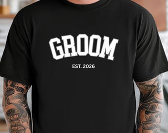 Groom Shirt with Custom Year: Wedding Party Comfort Colors Tee