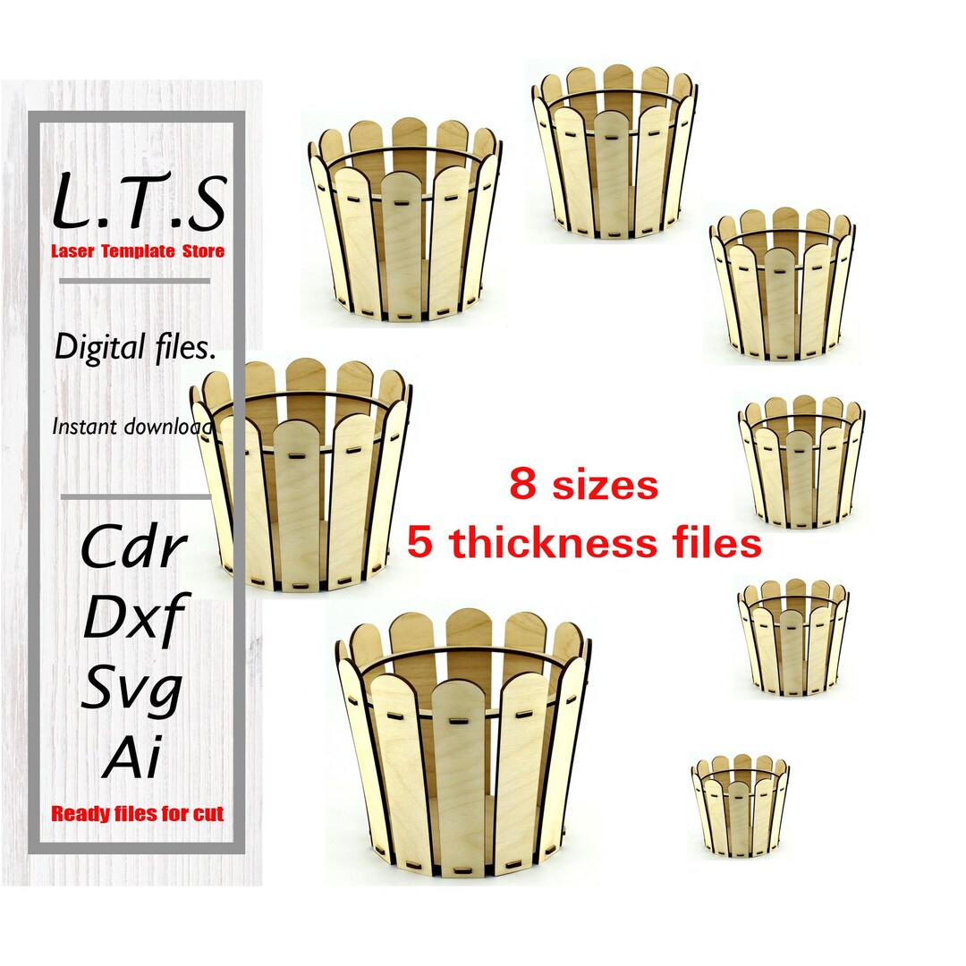 Laser Cut Basket Files. 8 Sizes, 5 Thicknesses (digital Download) BS10 ...