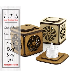Kinetic candle holder | Laser cut file | 4 models | SVG holders | CNC file | DXF, Ai, Svg, Cdr |Instant download |CH3