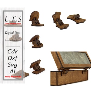 Hinges laser cut file. 4 models. hinge SVG. Cnc file. DXF, Ai, Svg, CDR. Instant download. HG2