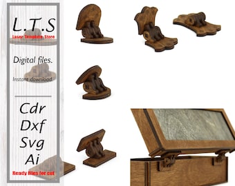 Hinges Laser Cut File, 4 Models (svg, dxf, ai, cdr Digital Download) HG2