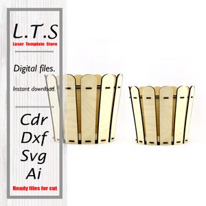 Laser cut baskets| 2 sizes | 4 thickness files | CDR, DXF, SVG, Ai | Instant download | Cnc basket file | BS10