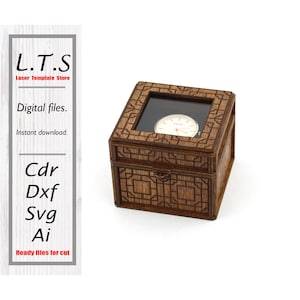 Watch box. Laser cut file. Cdr, Dxf, Ai, Svg files. Instant download, Cnc files. BX34