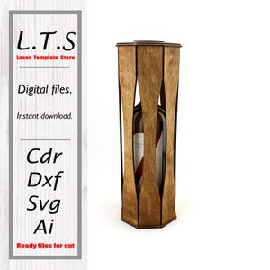 Wine box for standard 750ml wine bottle | Laser cut file | CDR, DXF, Ai, SVG files | Instant download | Cnc files | BX25