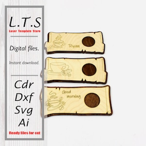 Coasters | 3 models | Laser cut file coaster | CDR , DXF, SVG, Ai | Instant download | Cnc files | CH2