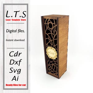 Laser cut wine box | 3 model cover | 4 thickness file | CDR, DXF, Ai, SVG files | Instant download | Cnc wine box file | BX2