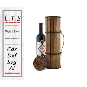 Wine box | Laser cut file | Cdr, DXF, Ai, SVG files | Instant download | CNC files | BX43