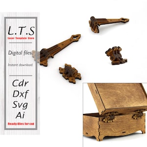 Wooden hinge. Laser cut file. 2 models. Hinge SVG. Cnc file. DXF, Ai, Svg, CDR. Instant download. HG1