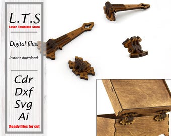 Laser Cut Wooden Hinge SVG: 2 Models, CNC File  (Digital Download)