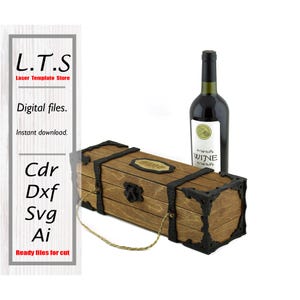 Laser cut wine box file | Wine box SVG | Svg, DXF, Ai, CDR | Instant download | Cnc files | BX58