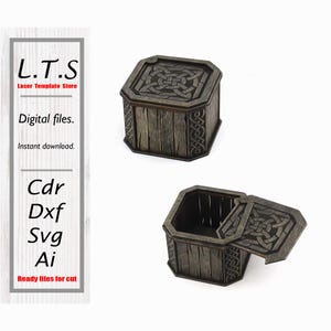 Laserskärningsboxfil. Cdr-, Dxf-, Ai-, Svg-filer. Direktnedladdning, CNC-fil. BX42