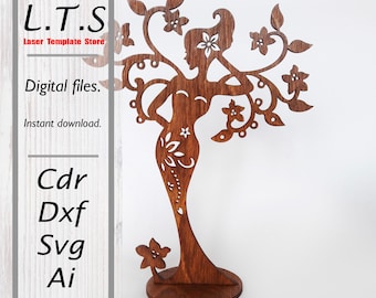 Ohrringe Halter. Laser cut Datei. Cdr, Dxf, svg, Ai. Sofortiger Download, Cnc Dateien. EH1