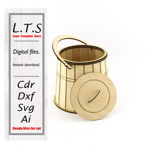 Wooden basket for flowers and other uses. Laser cut file. Instant download. Cdr.Dxf,Svg,Ai. Cnc files.
