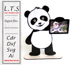 Panda Photo Frame. FREE file. Laser Cut File (Digital Download)