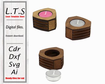 Wooden Candle Holder Laser Cut File | 40mm Tea Light (Digital Download)