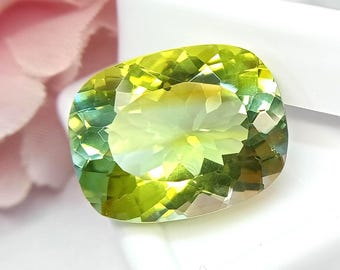 Natural  Bi-Color Paraiba Tourmaline 13-15 Ct Certified Shape Cushion Cut Loose Gemstone Rings Making Gemstone CM365