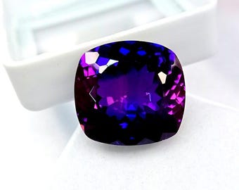 Tanzanite naturelle bleu-violet 14,80 carats, pierre précieuse certifiée en vrac AB016 taille coussin AB016