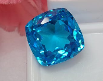 Certified Blue Zircon Shape Cushion Cut 22-24 Ct Cambodia Loose Gemstone Best For Jewelry Making Gemstone CM010
