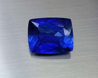 Tanzanite bleue irréprochable, taille coussin, pierre précieuse naturelle certifiée de 10 carats, taille de bague, tanzanite naturelle