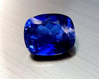 Tanzanite naturelle irréprochable certifiée, fabrication de bagues en tanzanite naturelle naturelle 14 carats, taille coussin, pierres précieuses en vrac