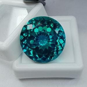 Grön Grandidierit Rund Slipad 34,50 Ct Naturliga Certifierade Lösa Ädelstenar JM406