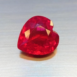 Rubí rojo de Birmania, talla corazón, 10-11 quilates, de la mejor calidad, natural, certificado, suelto, ideal para joyería.