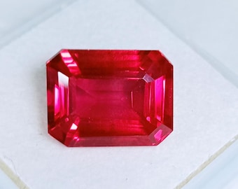 Mogok Ruby Pigeon Red Ruby Emerald Cut 10+ Ct Natural Loose Gemstone Certified