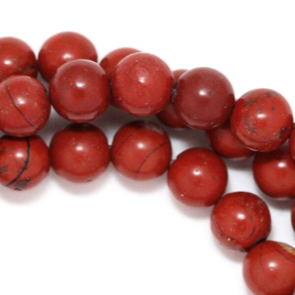 Red Jasper Beads - 6mm Round