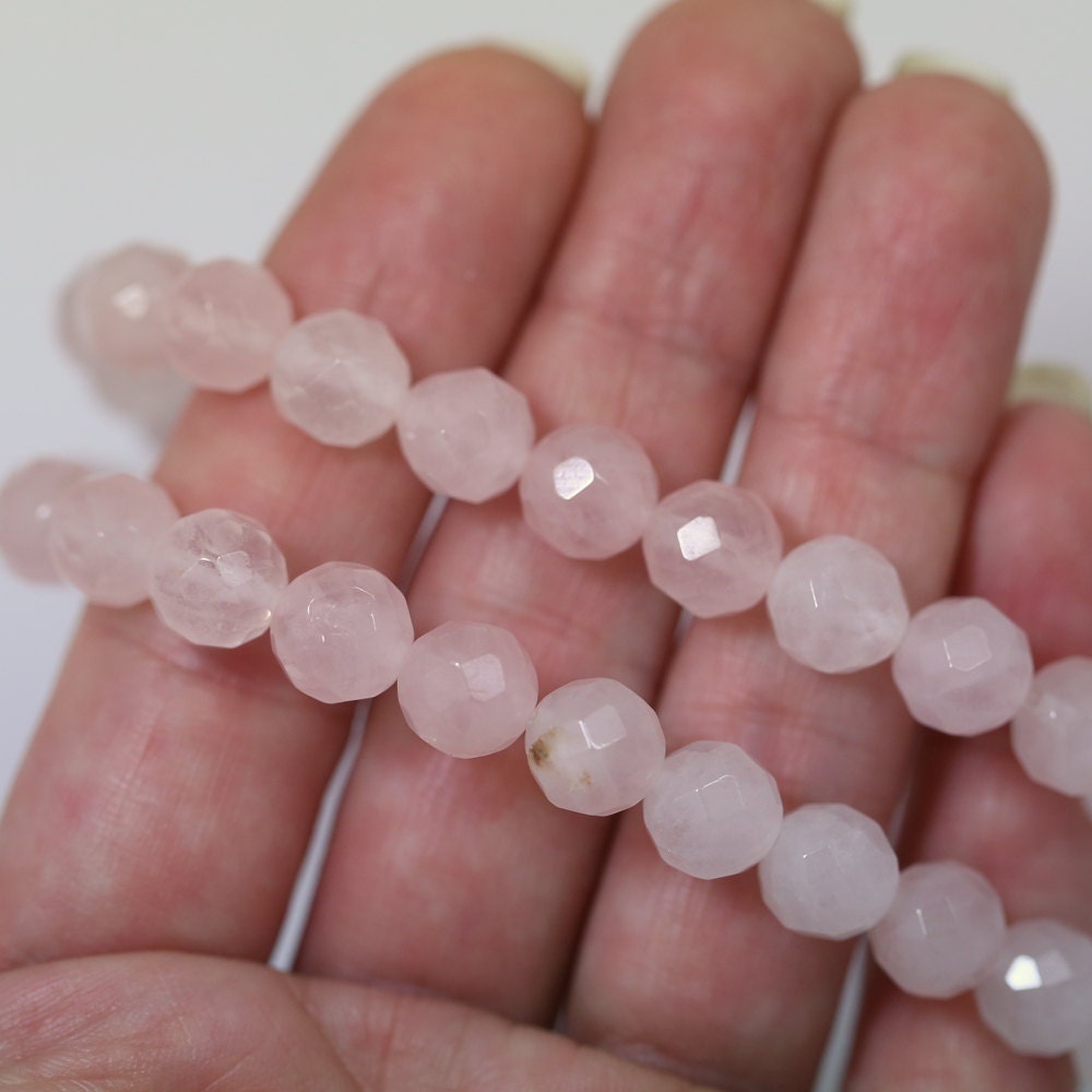 Rose Quartz Beads 8mm Faceted Round