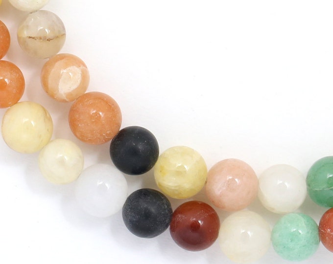 Mixed Gemstone Beads 6mm Round Etsy