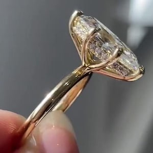 3CT Marquise Cut Moissanite Engagement Ring Silver Wedding Proposal Ring Diamond Wedding Ring 14k Gold Anniversary Gift For Her Promise Ring