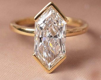 Moissanite Solitaire Verlobungsring / Niederländische Marquise Moissanite Ring / Farblose Moissanite Brautjungfer Ring / 14K solid Gold Proposal Ring