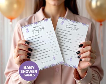 Wer kennt's Mama am besten Spiel, Mama Frage Spiel, wie gut kennst du Mama, Babyparty Frage Spiele, Babyparty Spiele zum Ausdrucken
