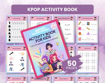 KPOP Aktivitätenbuch für Kinder | 50 Seiten Quiet Book zum selbst ausdrucken | Dämonenjäger Spiele, Malen, Labyrinthe, Puzzles | Kpop Lernspiel