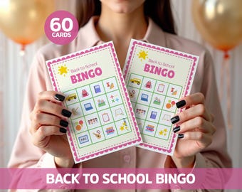 Zurück in der Schule Bingo Druckbare PDF-Datei, Klassenzimmer Bingo-Spiel für Kinder, Schulthema Aktivität, Partyspiel Bingo, Willkommen zurück in der Schule Spaß Karten