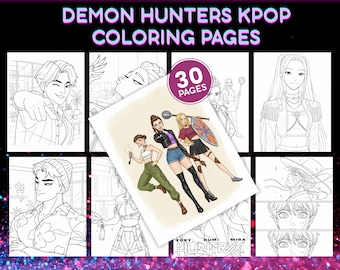 Dämonenjäger KPOP Ausmalbilder, Anime Art (PDF)