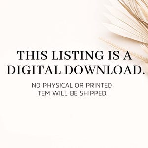 K&ouml;nnte beinhalten: Ank&uuml;ndigung eines digitalen Downloads auf wei&szlig;em Hintergrund. Der Text lautet: &bdquo;DIESES ANGEBOT IST EIN DIGITALER DOWNLOAD. ES WERDEN KEINE PHYSISCHEN ODER GEDRUCKTEN ARTIKEL VERSENDET.&ldquo; Getrocknete Blumen befinden sich in der oberen rechten Ecke.