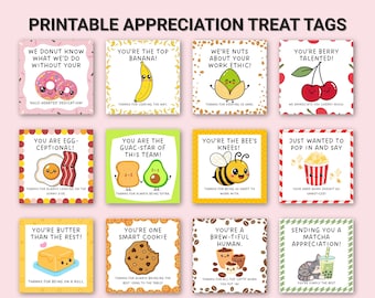 Druckbare Geschenkanhänger mit Wertschätzung, 15 lustige Dankeschön-Tags für Mitarbeiter, Lehrer, Kollegen, einfach zu drucken