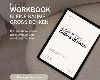 Furnishing Small Spaces Workbook PDF | Floor Plan Planner & Carpet & Curtain Measurements | Interior Designer | Digital Apartment Planning | German