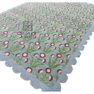Pastel Oushak Green Hand Knotted Oushak Rug Wool Area Rug for Living room Rug for Office, Bedroom, Dining area rug, Handmade Rug