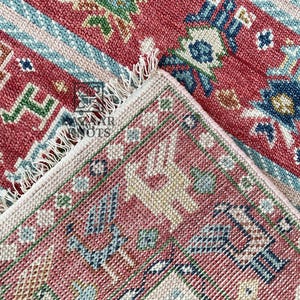 Pastel Afghan Turkish Hand knotted Rug Oushak Rug Wool Area Rug for Living room Rug for Office, Bedroom, Dining area rug, Handmade Rug