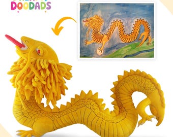 Peluche de dragón personalizado – Peluche de fantasía personalizado – Juguete de criatura mítica hecho a mano