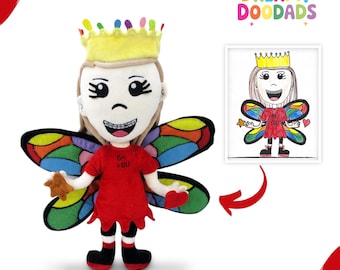 Pelúcia personalizada a partir de desenho infantil: brinquedo de lembrança feito à mão